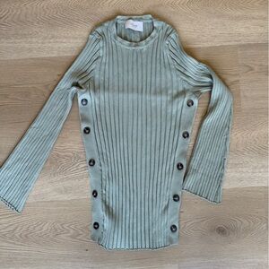 Legoe Heritage Maternity Ribbed Side-Button Long Sleeve Sweater